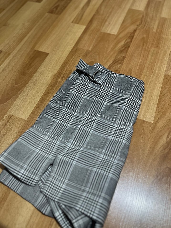 Tokalı Ekose Kadın Mini Etek - Görsel 5