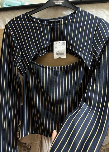 Çizgili, Uzun Kollu, Kadın Bluz - Görsel 2