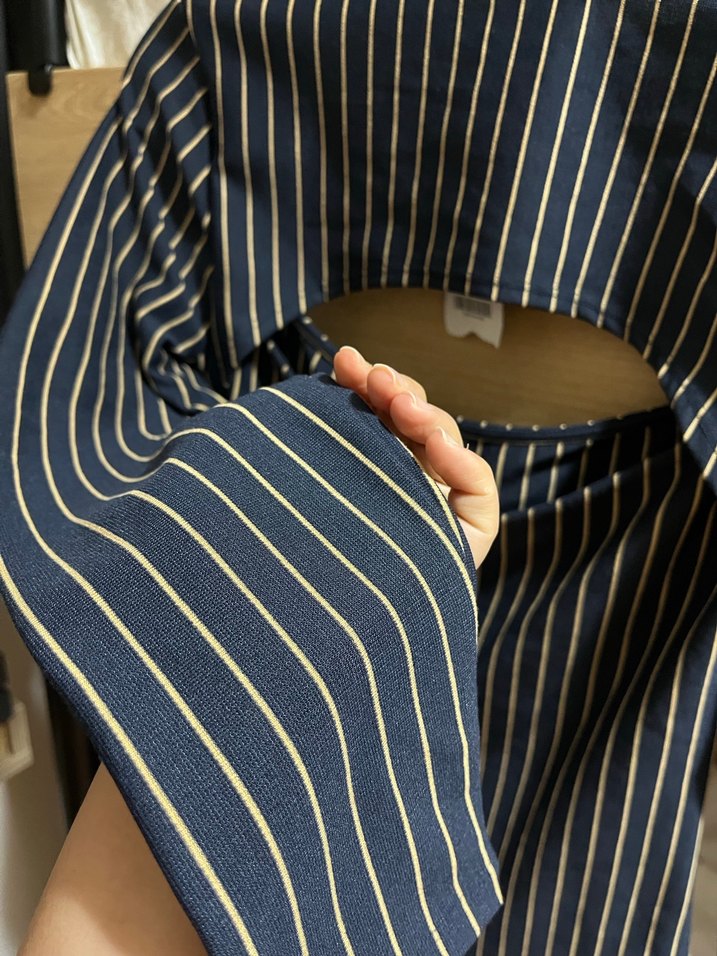 Çizgili, Uzun Kollu, Kadın Bluz - Görsel 4