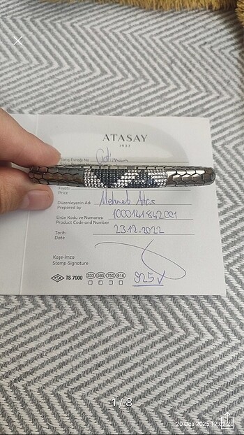 Atasay Erkek Bileklik Sertifikali