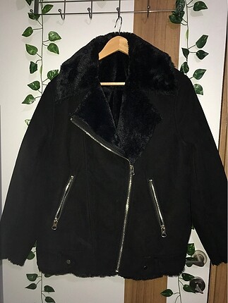 Siyah suni kürk kaban palto