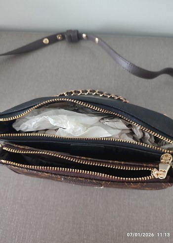 Pierre Cardin Zincir Detaylı Kahverengi Çapraz Çanta - Görsel 8