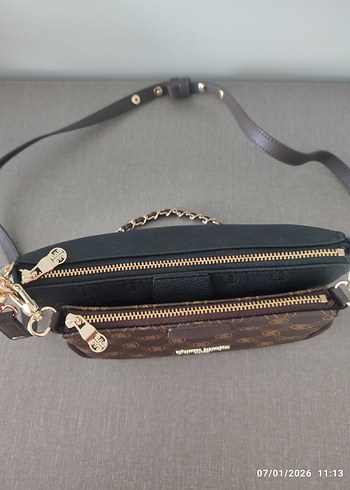 Pierre Cardin Zincir Detaylı Kahverengi Çapraz Çanta - Görsel 5