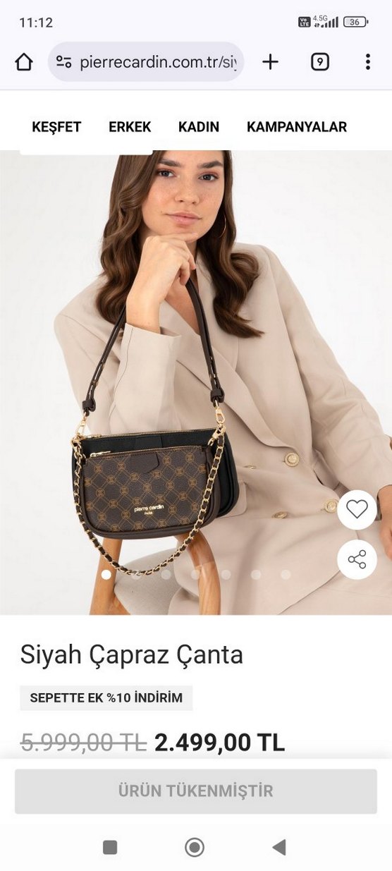 Pierre Cardin Zincir Detaylı Kahverengi Çapraz Çanta - Görsel 2