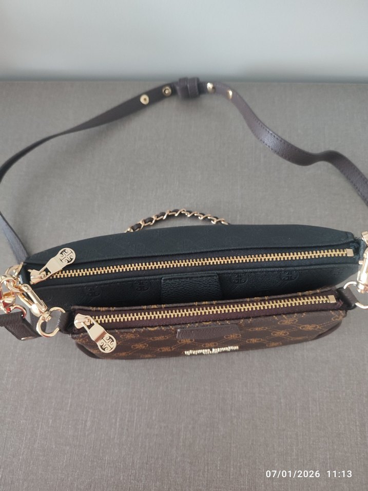 Pierre Cardin Zincir Detaylı Kahverengi Çapraz Çanta - Görsel 5