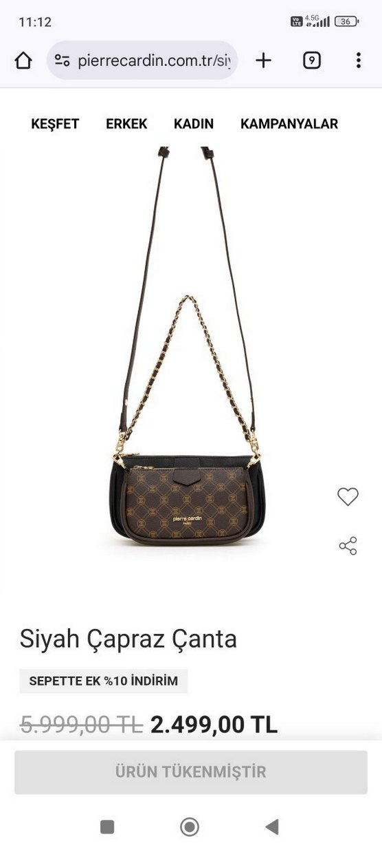 Pierre Cardin Zincir Detaylı Kahverengi Çapraz Çanta - Görsel 4