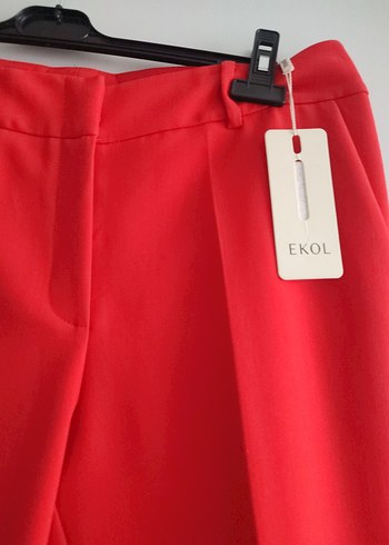 ekol marka mercan renkli Kadın Kumaş Pantolon - Görsel 2