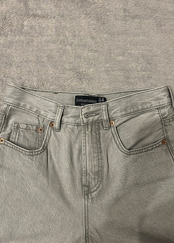 Stradivarius gri mom jean - Görsel 2