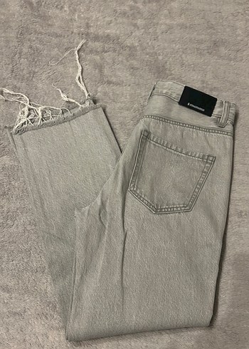 Stradivarius gri mom jean - Görsel 3