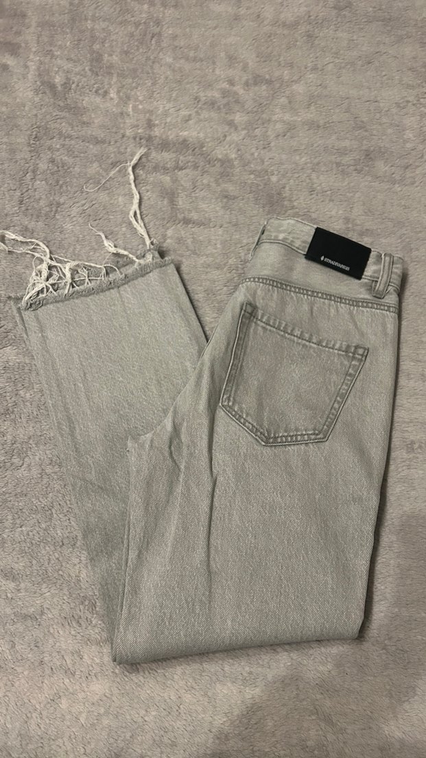 Stradivarius gri mom jean - Görsel 3