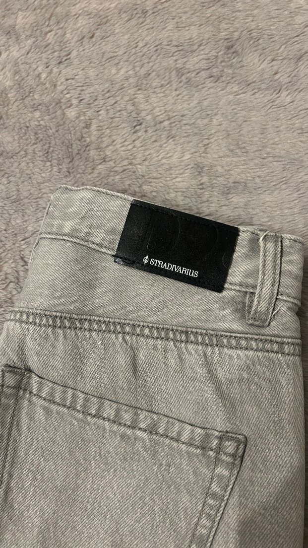 Stradivarius gri mom jean - Görsel 4