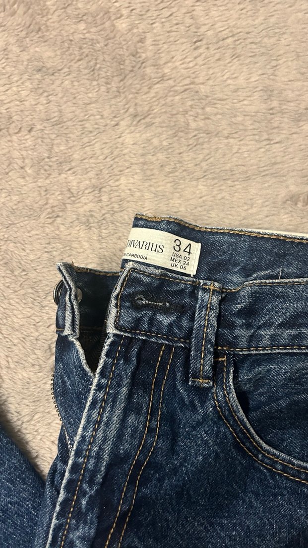 Stradivarius Lacivert mom jean - Görsel 2