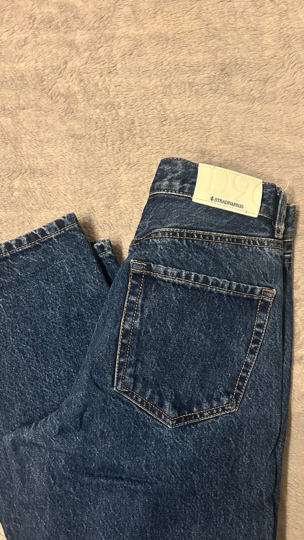 Stradivarius Lacivert mom jean - Görsel 3