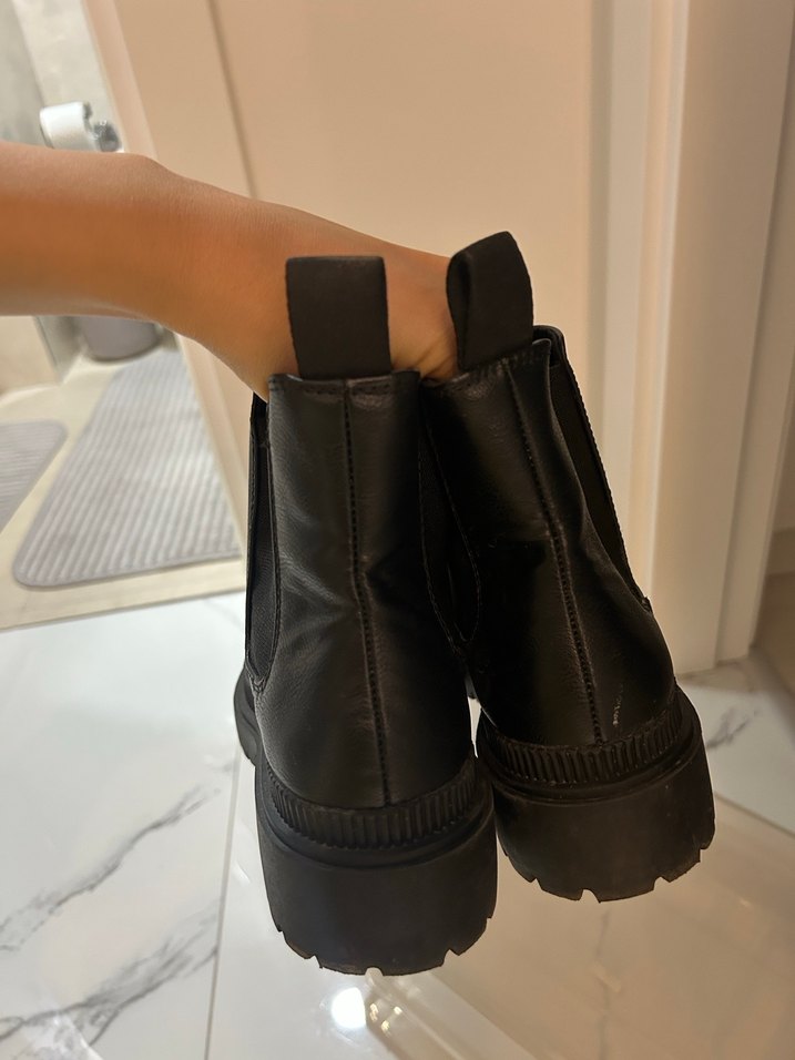 Zara Siyah deri  Kadın Bot - Görsel 2