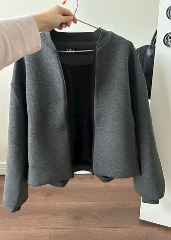 Zara gri bomber ceket - Görsel 3