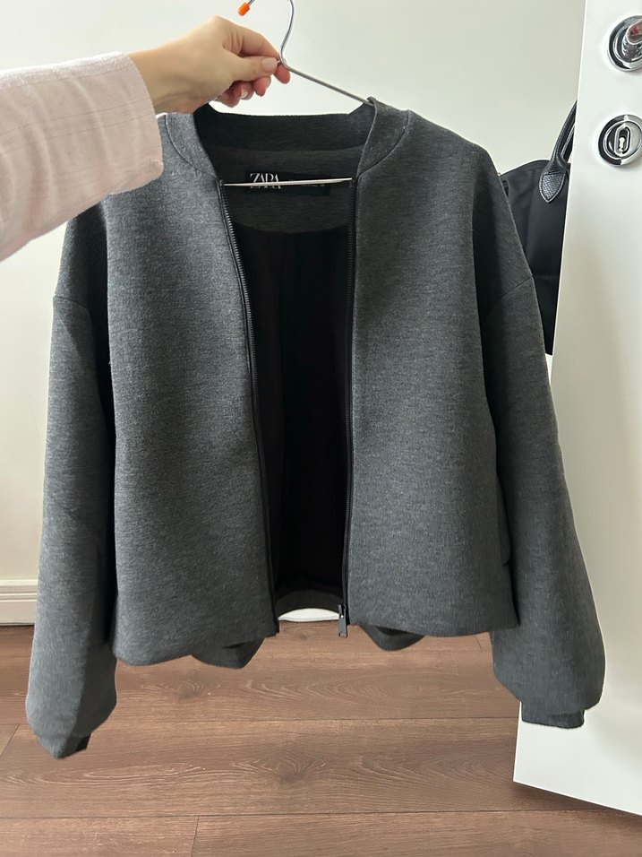 Zara gri bomber ceket - Görsel 3