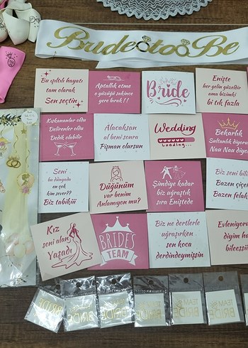 Pembe Vintage Bohem Şeritli Bekarlığa Veda Partisi Seti