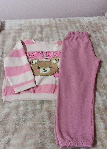Pembe Uzun Kollu Örgü Kız Bebek Takımı