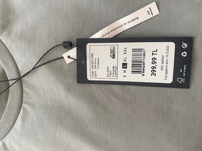 l Beden Mavi Gri Tshirt