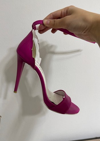 Pembe Topuklu Kadın Ayakkabı - Görsel 7