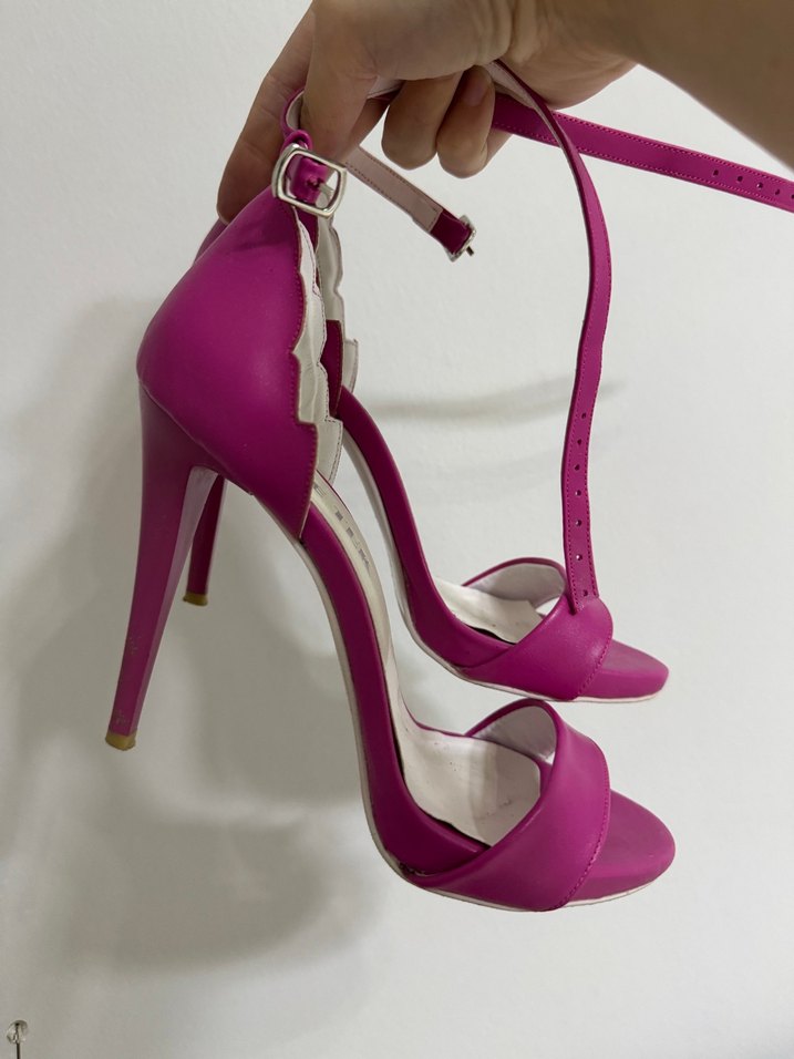 Pembe Topuklu Kadın Ayakkabı - Görsel 5