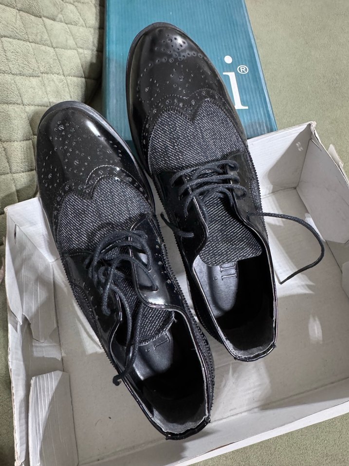 Siyah Klasik Ayakkabı Velcro Bağcıklı - Görsel 4