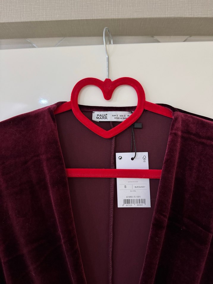 Bordo Uzun Kollu Drapeli Kadın Abiye Elbise - Görsel 5