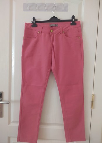 Düğmeli Pembe Kadın Kumaş Pantolon