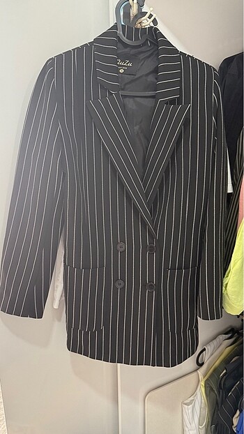 Quzu çizgili blazer