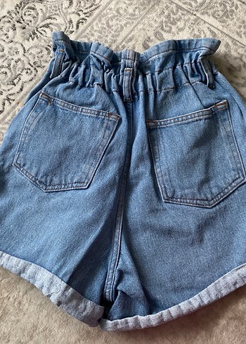 Düğmeli Mavi Kadın Mini Denim Şort - Görsel 2