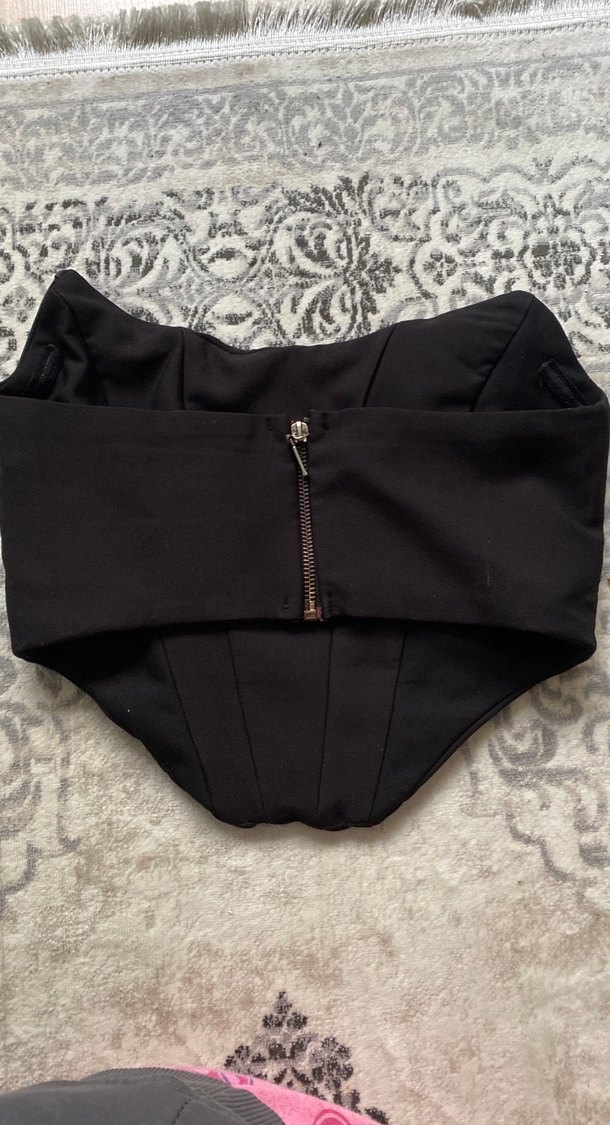 Siyah Straplez Gotik Bustiyer - Görsel 2