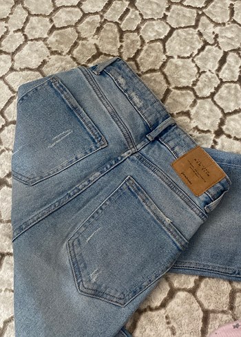 Gevşek Kesim Midi Mavi Kot Pantolon - Görsel 3