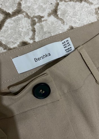 Bej Kadın Midi Kumaş Pantolon - Görsel 2