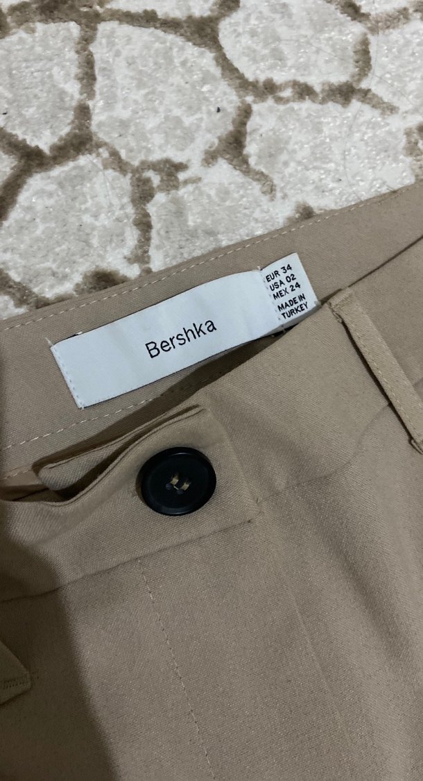 Bej Kadın Midi Kumaş Pantolon - Görsel 2