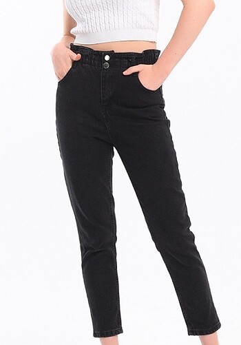 Siyah mom jean