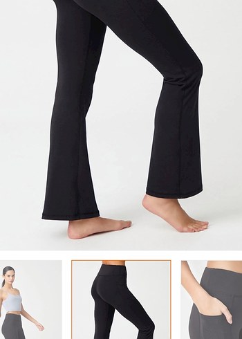 Los ojos siyah cift cepli ispanyol paca tayt bootcut - Görsel 2