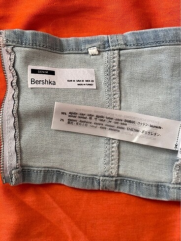 m Beden mavi Renk Bershka denim straplez crop top büstiyer