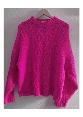 Pembe Örgü Kadın Kazak