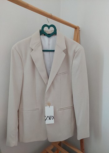 Zara Ekru Klasik Blazer Ceket