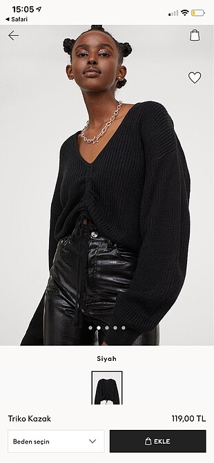 Etiketli HM triko crop kazak