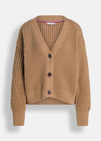 Tommy Hilfiger Camel V Yaka Kalin Triko Hirka