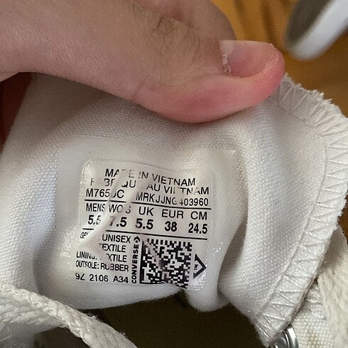 38 Beden beyaz Renk Converse