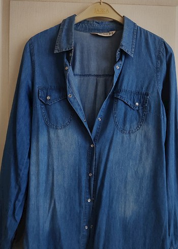 Koton Düğmeli Lacivert Kadın Uzun Denim Elbise