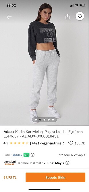 Addax gri eşofman