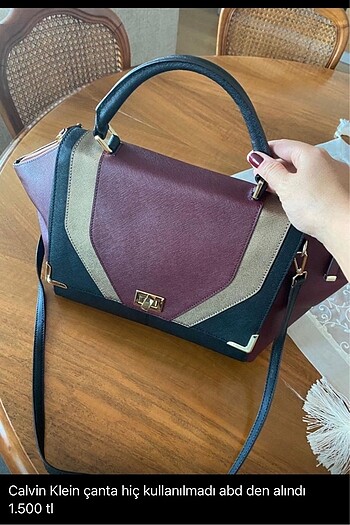 Calvin Klein bordo çanta