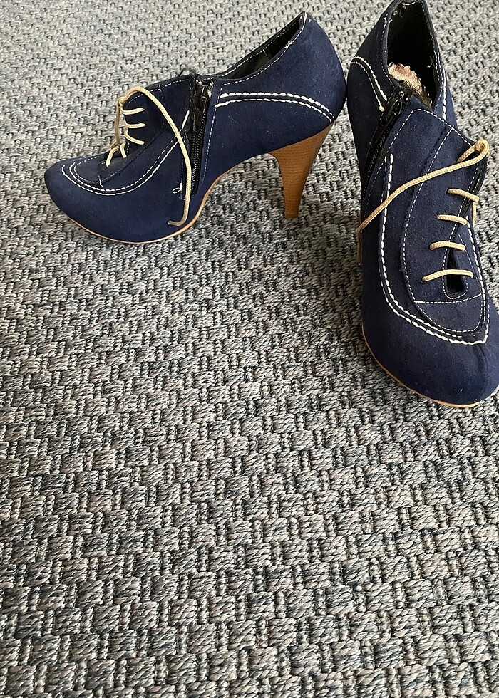 Lacivert süet ayakkabı - Görsel 3
