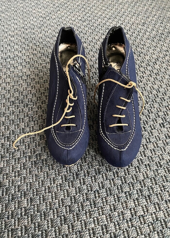 Lacivert süet ayakkabı - Görsel 5