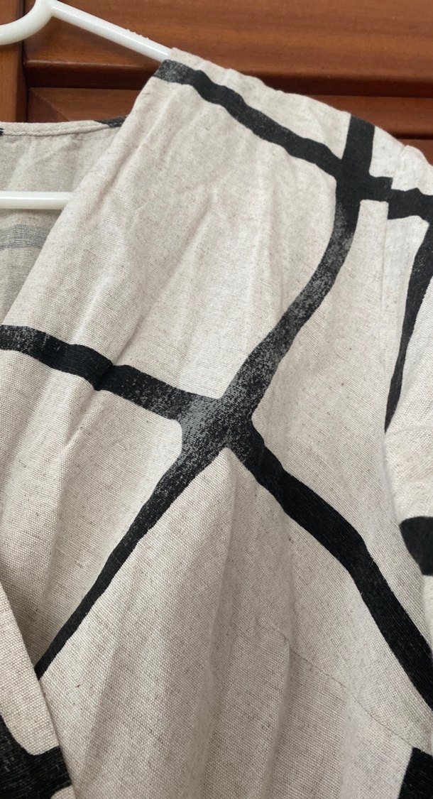 Bohem V Yaka Midi Elbise - Görsel 2