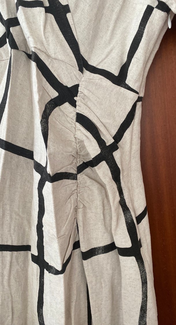 Bohem V Yaka Midi Elbise - Görsel 3