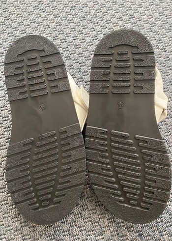 Beyaz Platform Topuklu Kadın Sandalet, Elle Sandalet - Görsel 3